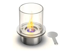 Chimenea de bioetanol, brasero de jardín, de pie, para uso interior y exterior, BOTTICELLI Corda Beige, d.40 x h.54