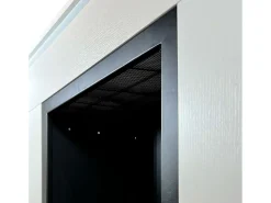 Chimenea de bioetanol de pie Michelangelo de madera blanca, 96 x 36 x 90 h, fabricada en Italia