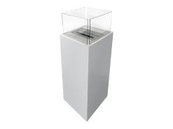 Chimenea de bioetanol de suelo para interior y exterior Ischia White 40x40x115