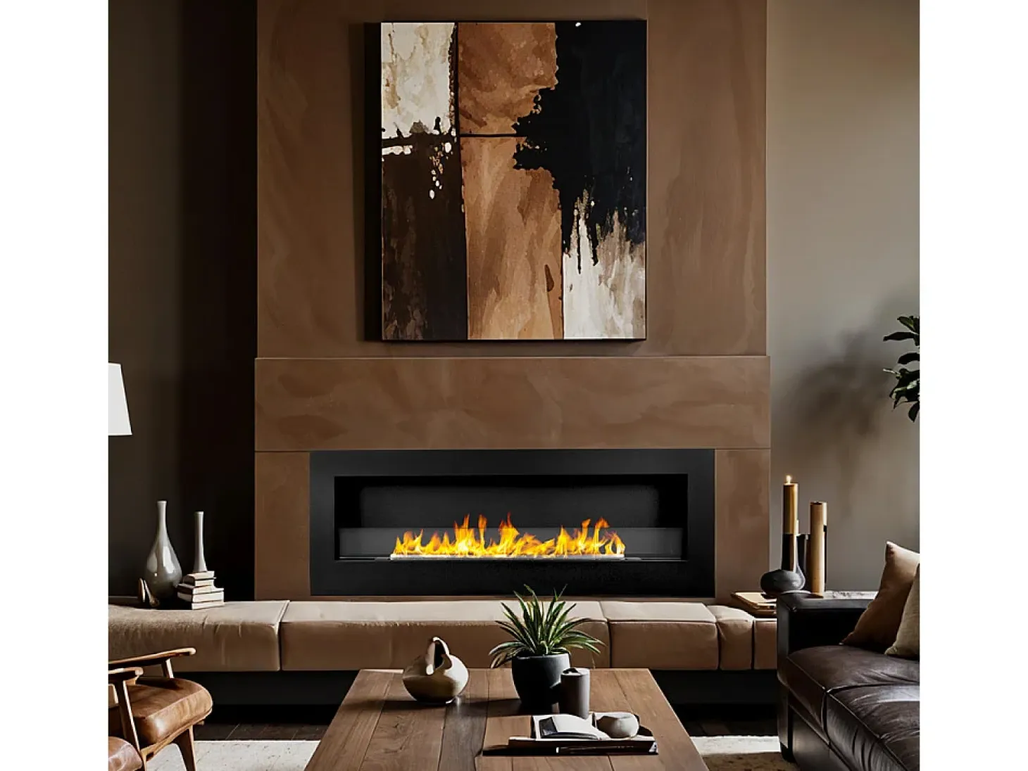 Chimenea de bioetanol de pared Biochimenea 120x40 SIENA 120 Negra
