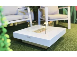 Chimenea de bioetanol de suelo Panarea White 70x70x35 para interior/exterior