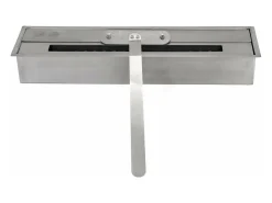 Chimenea de bioetanol de suelo BELLINI de madera con efecto cemento. Fabricada en Italia. L96 x P35 x H96.