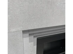 Chimenea de bioetanol de suelo BELLINI de madera con efecto cemento. Fabricada en Italia. L96 x P35 x H96.