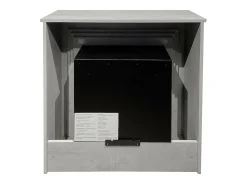 Chimenea de bioetanol de suelo BELLINI de madera con efecto cemento. Fabricada en Italia. L96 x P35 x H96.