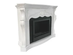 Chimenea de bioetanol de suelo de madera París Blanco L123xP39xH100