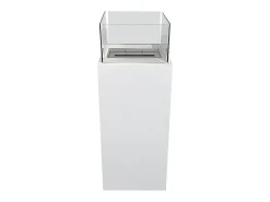 Chimenea de bioetanol de suelo para uso interior y exterior Ischia Blanco 40x40x115