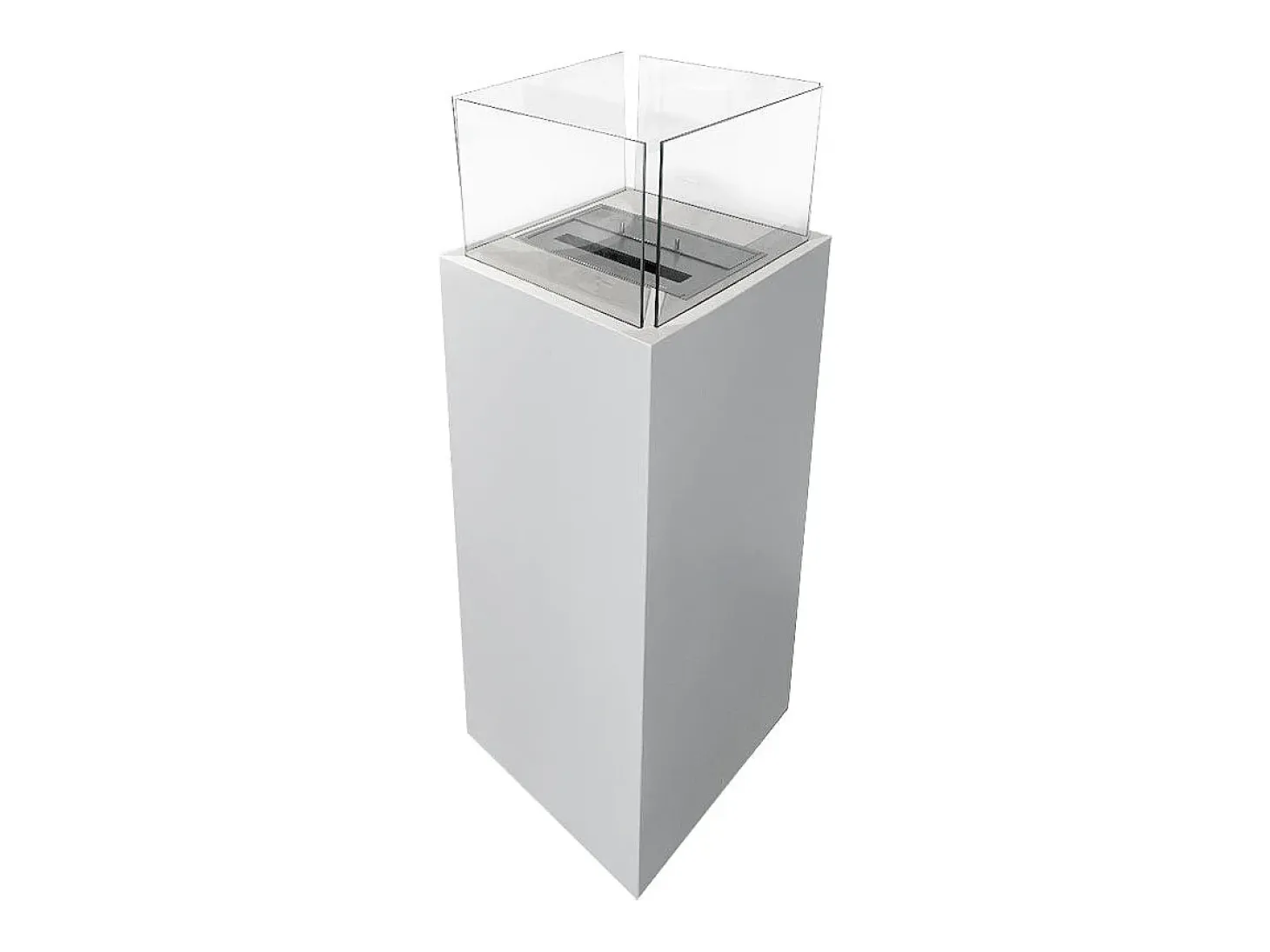 Chimenea de bioetanol de suelo para uso interior y exterior Ischia Blanco 40x40x115