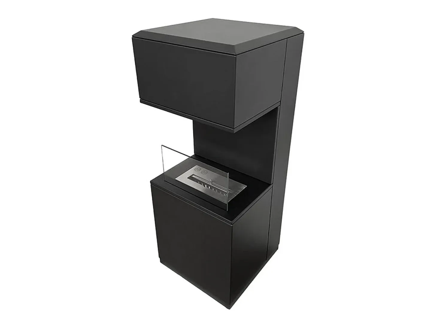 Chimenea de bioetanol de suelo Oslo en acero negro L38xP38xH100