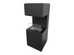 Chimenea de bioetanol de suelo Oslo en acero negro L38xP38xH100