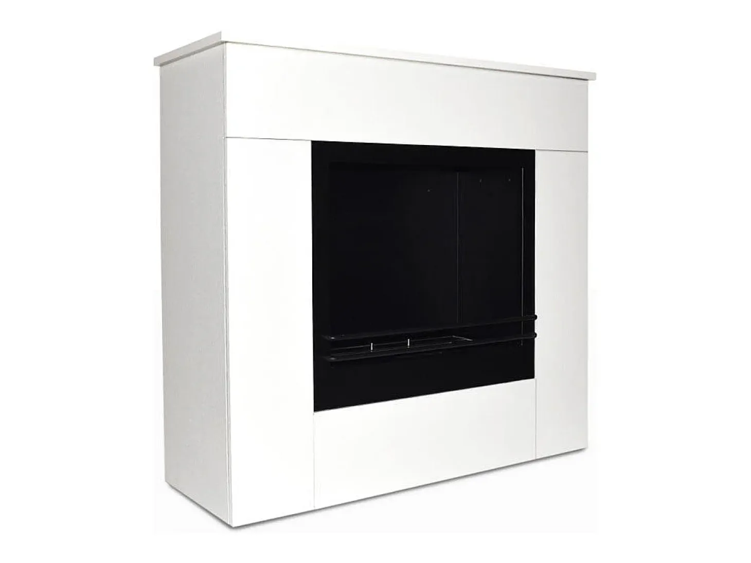 Chimenea de bioetanol de suelo de madera blanca Fabricada en Italia Michelangelo 96x36x90h