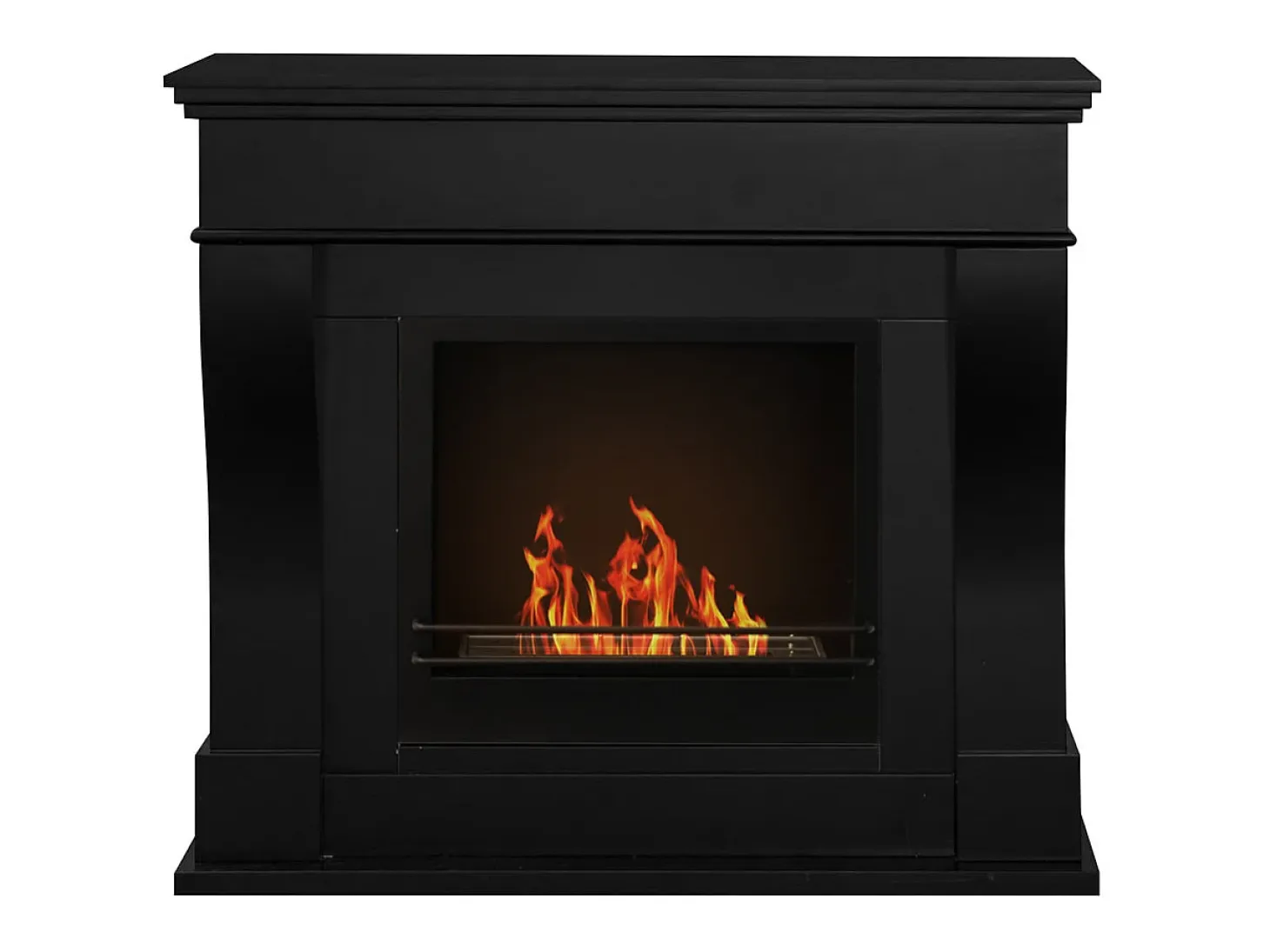 Chimenea de bioetanol de pie WASHINGTON Negro L111 x P43 x H99