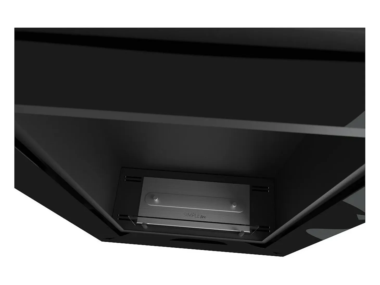 Chimenea de bioetanol Frame 550, color negro mate, empotrada en pared, sin cristal