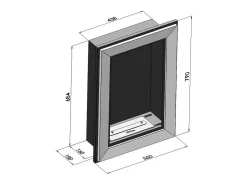 Chimenea de bioetanol Frame 550 blanca de pared sin cristal