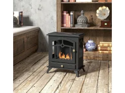 Chimenea de bioetanol Homcom 7000 BTU/h 0,9L negro 54x45x28 cm