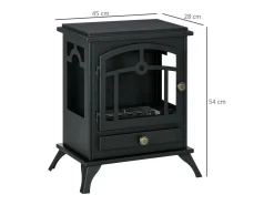 Chimenea de bioetanol Homcom 7000 BTU/h 0,9L negro 54x45x28 cm