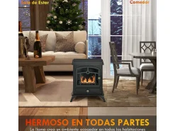Chimenea de bioetanol Homcom 7000 BTU/h 0,9L negro 54x45x28 cm