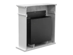 Chimenea de bioetanol JEFFERSON, biochimenea de pie, color blanco, L 89,5 x H 90,5 x P 28