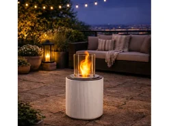 Chimenea de bioetanol MODIGLIANI Corda Beige, brasero de suelo para uso interior y exterior, d.36 x h.56
