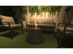 Chimenea de bioetanol RAFFAELLO Pearl White, brasero de pie para interior y exterior, d.35 x h.55