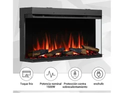 Chimenea eléctrica BALDERIA Athena smart 36 - Chimenea empotrable - Negro