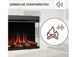 Chimenea eléctrica BALDERIA Athena smart 36 - Chimenea empotrable - Negro