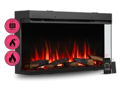 Chimenea eléctrica BALDERIA Athena smart 36 - Chimenea empotrable - Negro