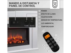 Chimenea eléctrica BALDERIA Apollon - Chimenea de pie con calefacción - Aspecto hormigón