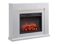 Chimenea eléctrica BALDERIA Apollon - Chimenea de pie con calefacción - Aspecto hormigón