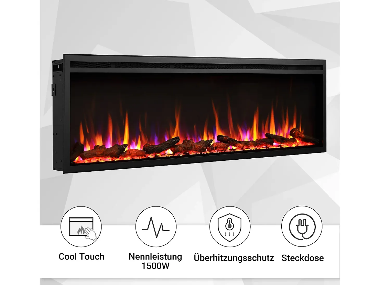 Chimenea eléctrica BALDERIA Atalanta 50 - Chimenea empotrable - Negro