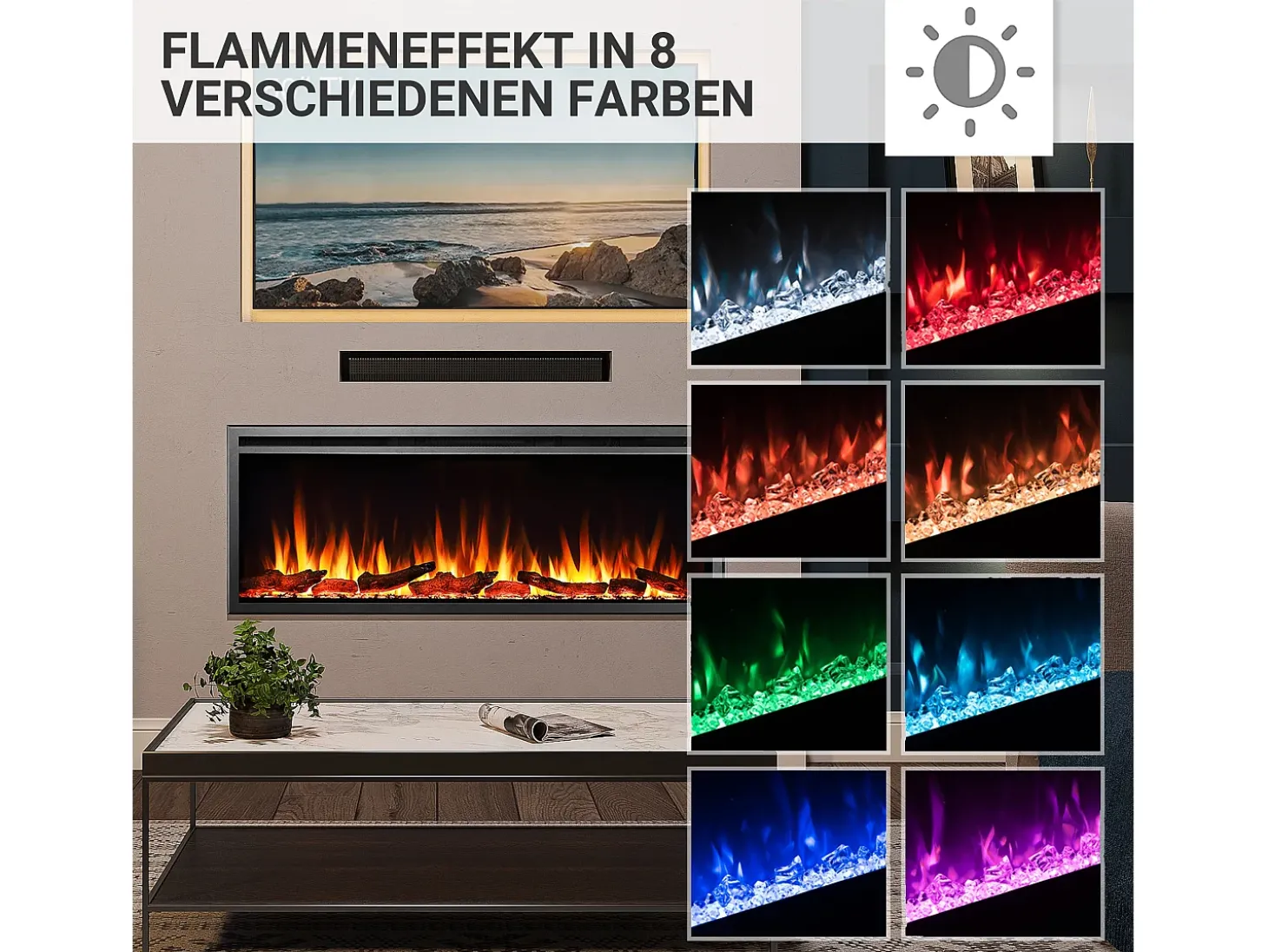 Chimenea eléctrica BALDERIA Atalanta 50 - Chimenea empotrable - Negro
