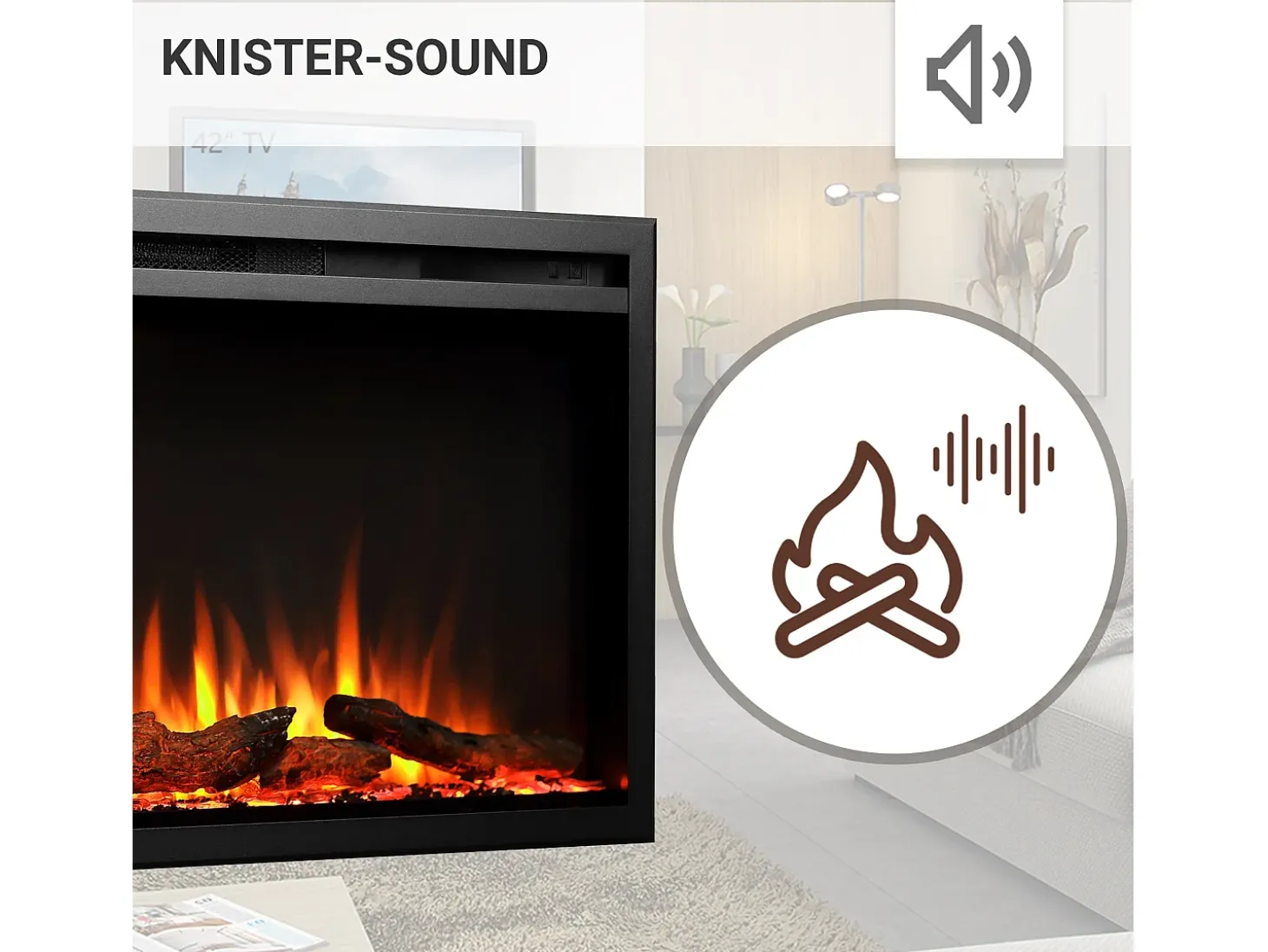 Chimenea eléctrica BALDERIA Atalanta 50 - Chimenea empotrable - Negro