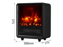 Chimenea eléctrica BALDERIA George - Estufa eléctrica, 2000 W - Negro