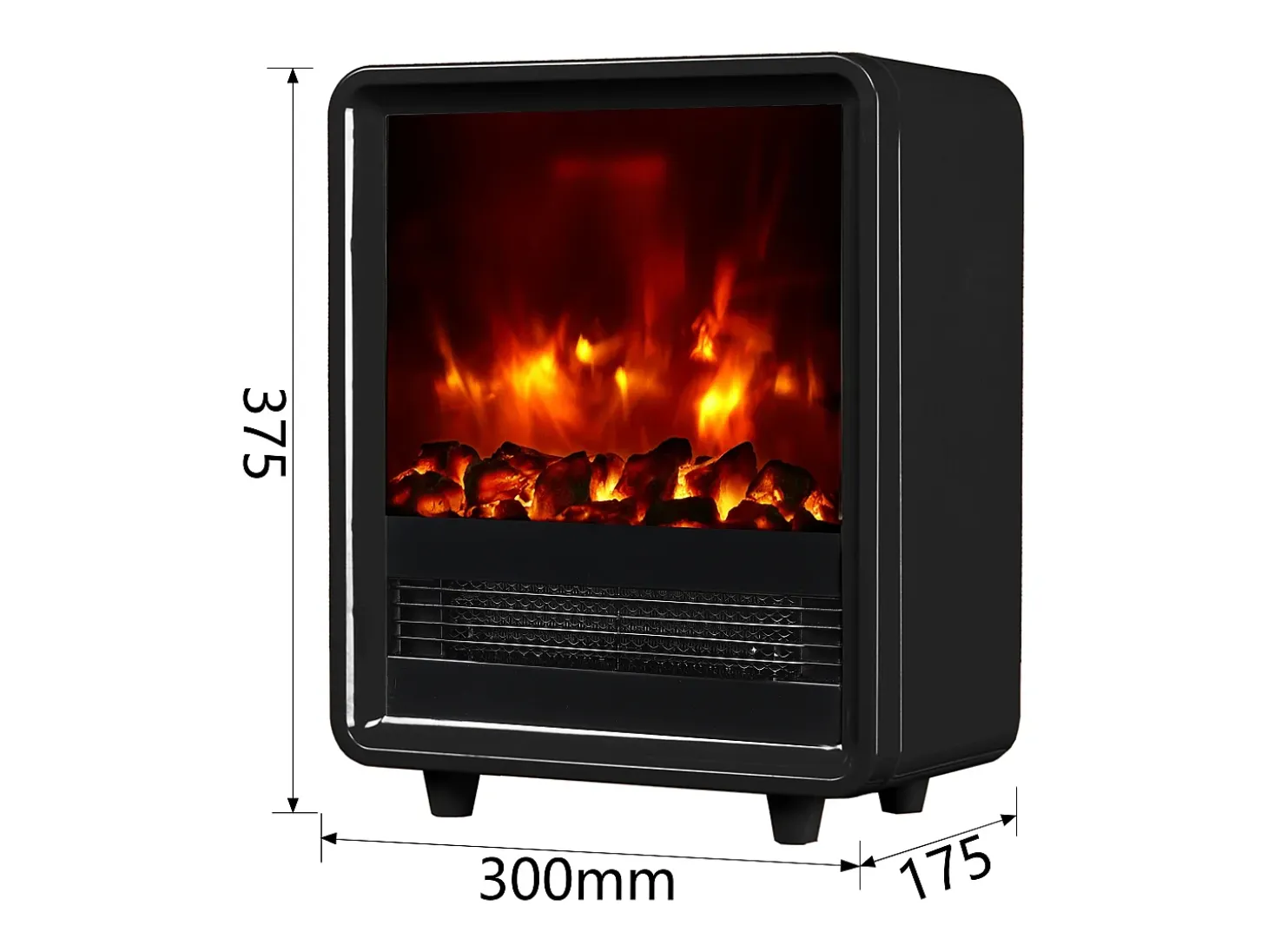 Chimenea eléctrica BALDERIA George - Estufa eléctrica, 2000 W - Negro