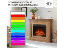 Chimenea eléctrica BALDERIA Finn - Chimenea de pie, calefacción 2000 W - Roble oscuro