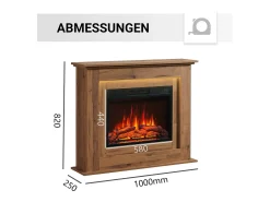 Chimenea eléctrica BALDERIA Finn - Chimenea de pie, calefacción 2000 W - Roble oscuro