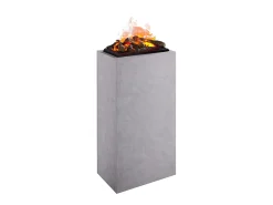 Chimenea eléctrica BALDERIA Ikaros - Chimenea de pie - Aspecto hormigón