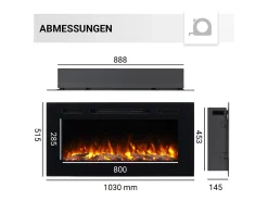 Chimenea eléctrica BALDERIA Fiamma 40 - Chimenea empotrable - Negro