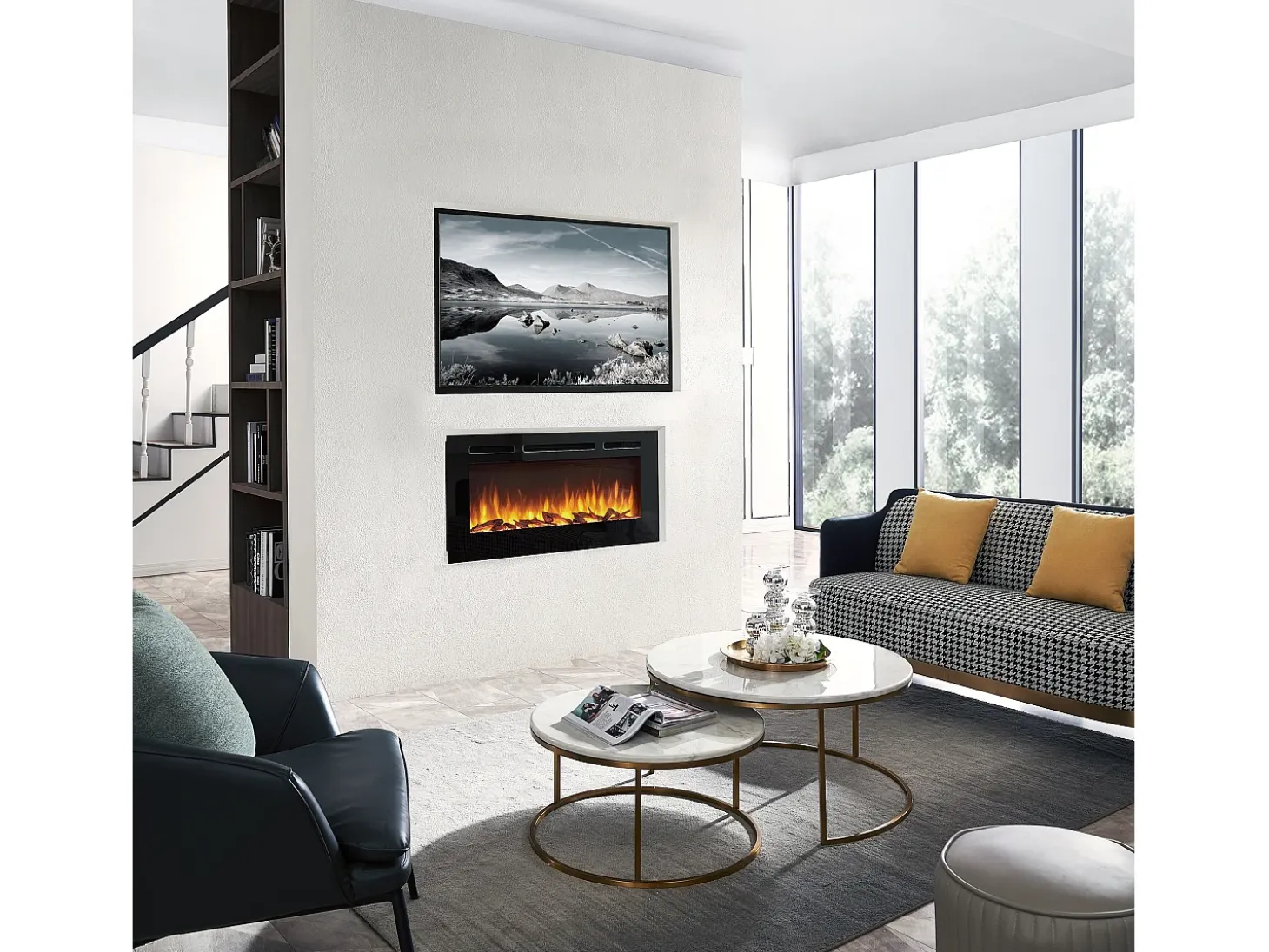 Chimenea eléctrica BALDERIA Fiamma 40 - Chimenea empotrable - Negro