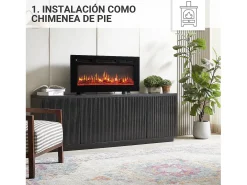 Chimenea eléctrica BALDERIA Leif 36 - 3 en 1 - Negro