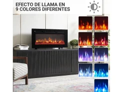 Chimenea eléctrica BALDERIA Leif 36 - 3 en 1 - Negro