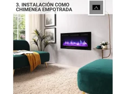 Chimenea eléctrica BALDERIA Leif 36 - 3 en 1 - Negro