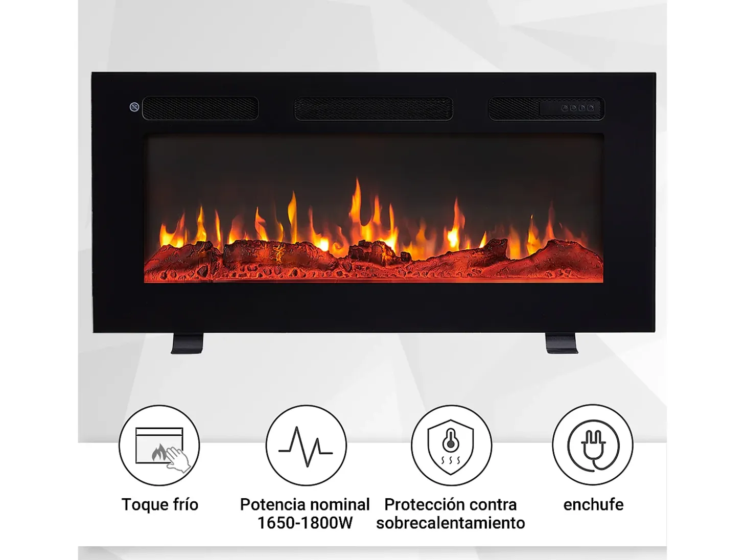 Chimenea eléctrica BALDERIA Leif 36 - 3 en 1 - Negro