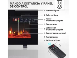 Chimenea eléctrica BALDERIA Leif 36 - 3 en 1 - Negro