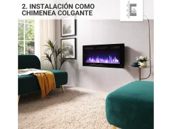 Chimenea eléctrica BALDERIA Leif 36 - 3 en 1 - Negro