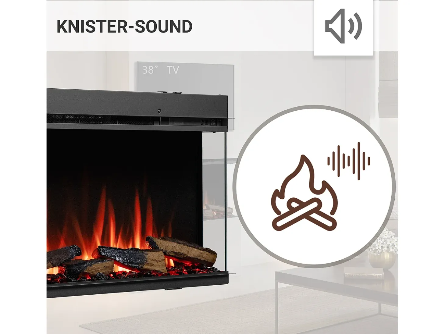 Chimenea eléctrica BALDERIA Athena smart 72 - Chimenea empotrable - Negro