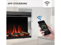 Chimenea eléctrica BALDERIA Athena smart 72 - Chimenea empotrable - Negro