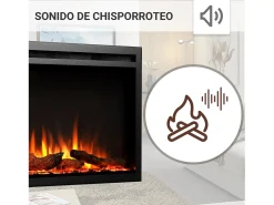 Chimenea eléctrica BALDERIA Atalanta 60 - Chimenea empotrable, 1500 W - Negro