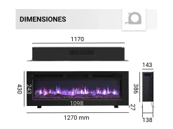 Chimenea eléctrica BALDERIA Leif 50 - 3 en 1 - negro