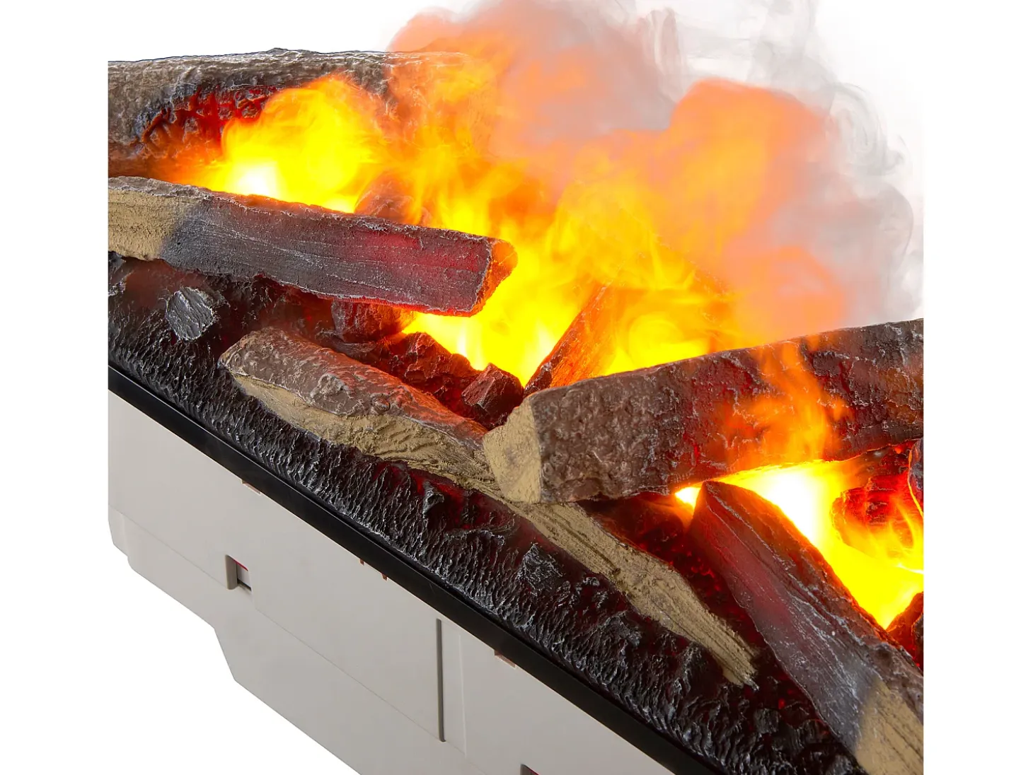 Chimenea eléctrica BALDERIA Ikarus - Llama Optymist con niebla - Blanco