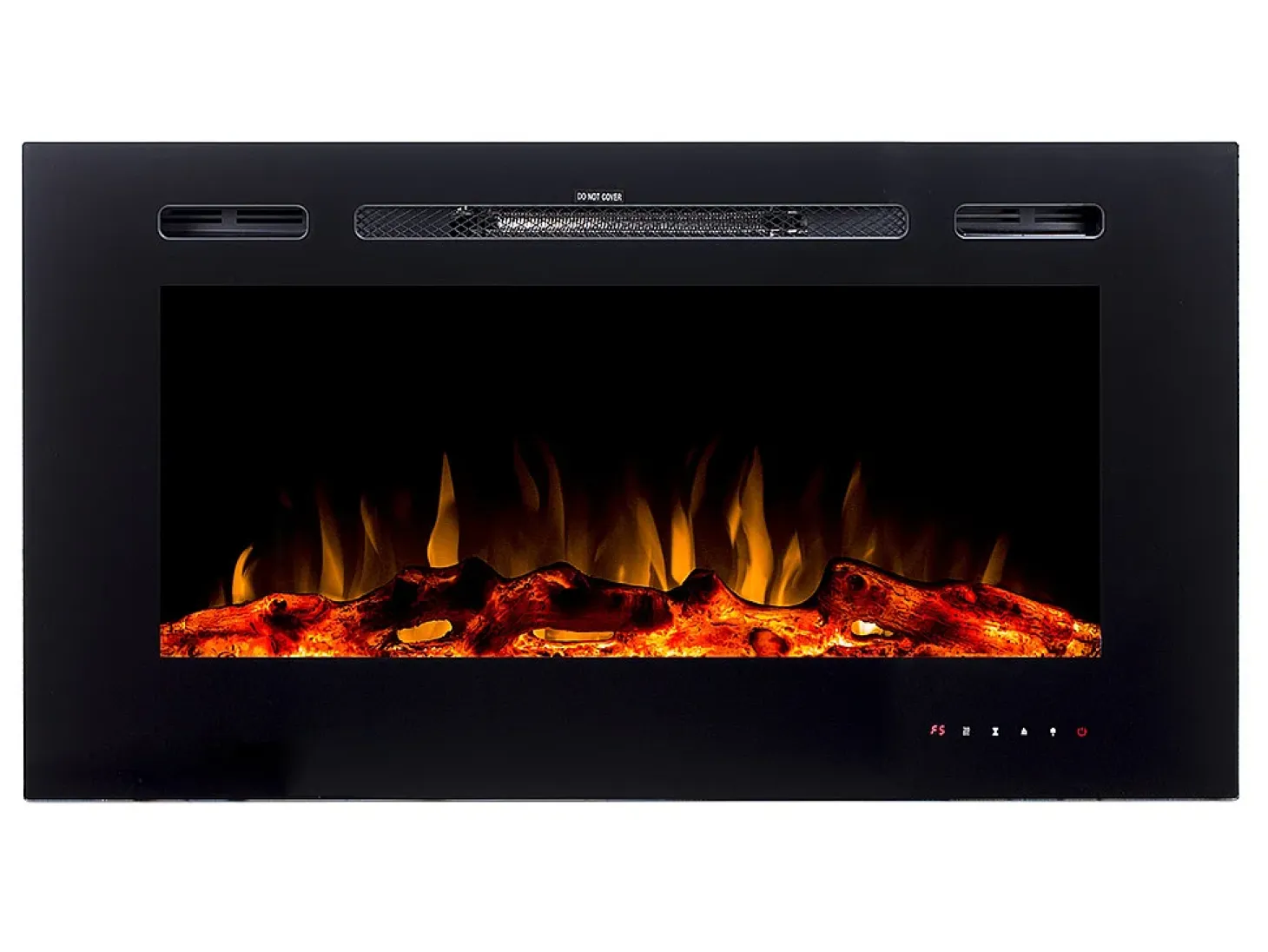Chimenea eléctrica CALBUCO - De pared o empotrada - An. 101,6 x Pr. 14 x Al. 54,4 cm - Negra